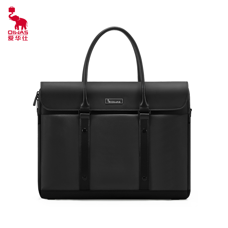 爱华仕(OIWAS) 公文包 男士手提包轻奢拼接15.6英寸电脑包 OCG3136（单位：个） 黑色